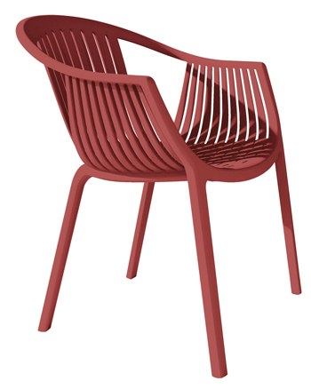 Karmstol Tatami, sh.44 cm, stapelbar, röd