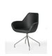 Konferensstol FAN 10HS, designstol i konstläder, svart