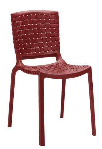 Stol Tatami, sh.44 cm, stapelbar, röd