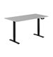 Hev og senkbart skrivebord, sveiv, svart stativ, grå bordplate, 8 størrelser