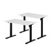 Höj- & sänkbart elskrivbord, svart stativ, vit bordsskiva, 10 storlekar