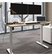 Høydejusterbart elektrisk skrivebord, grå stativ, hvit bordplate, 10 størrelser