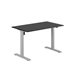Höj- & sänkbart elskrivbord, grått stativ, svart bordsskiva, 10 storlekar