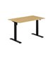 Höj- & sänkbart elskrivbord, svart stativ, bordsskiva i ek, 8 storlekar