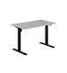 Höj- & sänkbart elskrivbord, svart stativ, grå bordsskiva, 8 storlekar