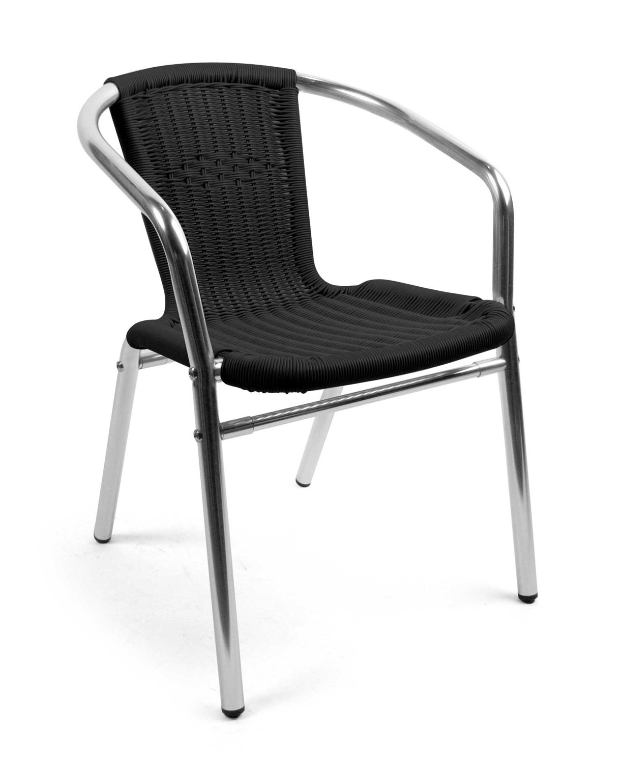 Karmstol Alu-Bistro, sh.43 cm, stapelbar, svart