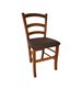 Stol John, valnötsbrun stol i konstläder med brun bets 2-pack