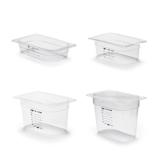 Kantin i PP plast, GN 1/4, flera storlekar
