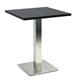 Flat kvadrat komplett bord i børstet stål, 3 størrelser, 4 farger bordplate