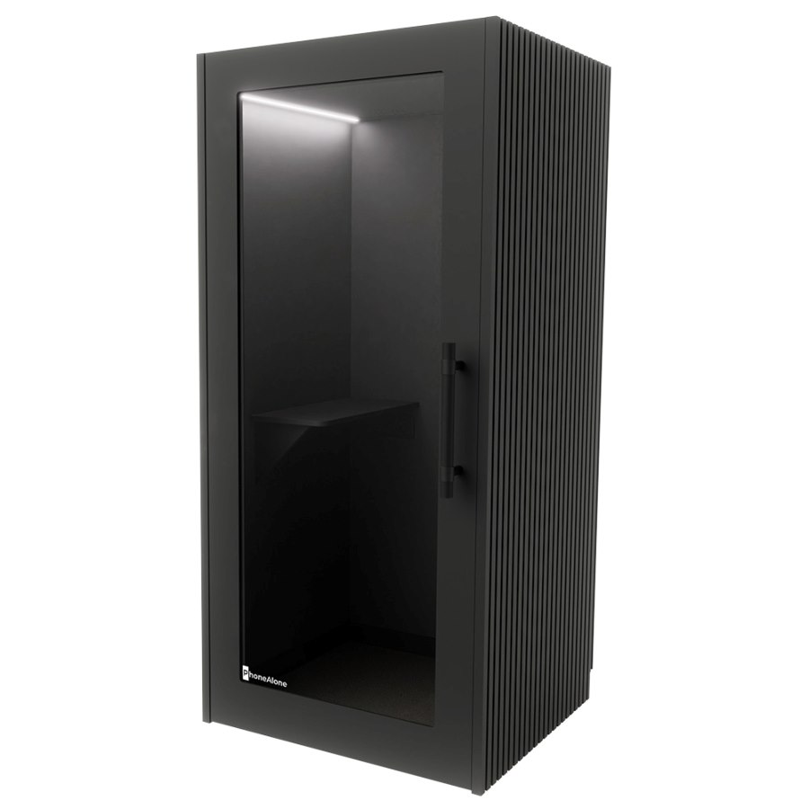 Telefonbox, tyst rum, svart med akustisk svart eklamell