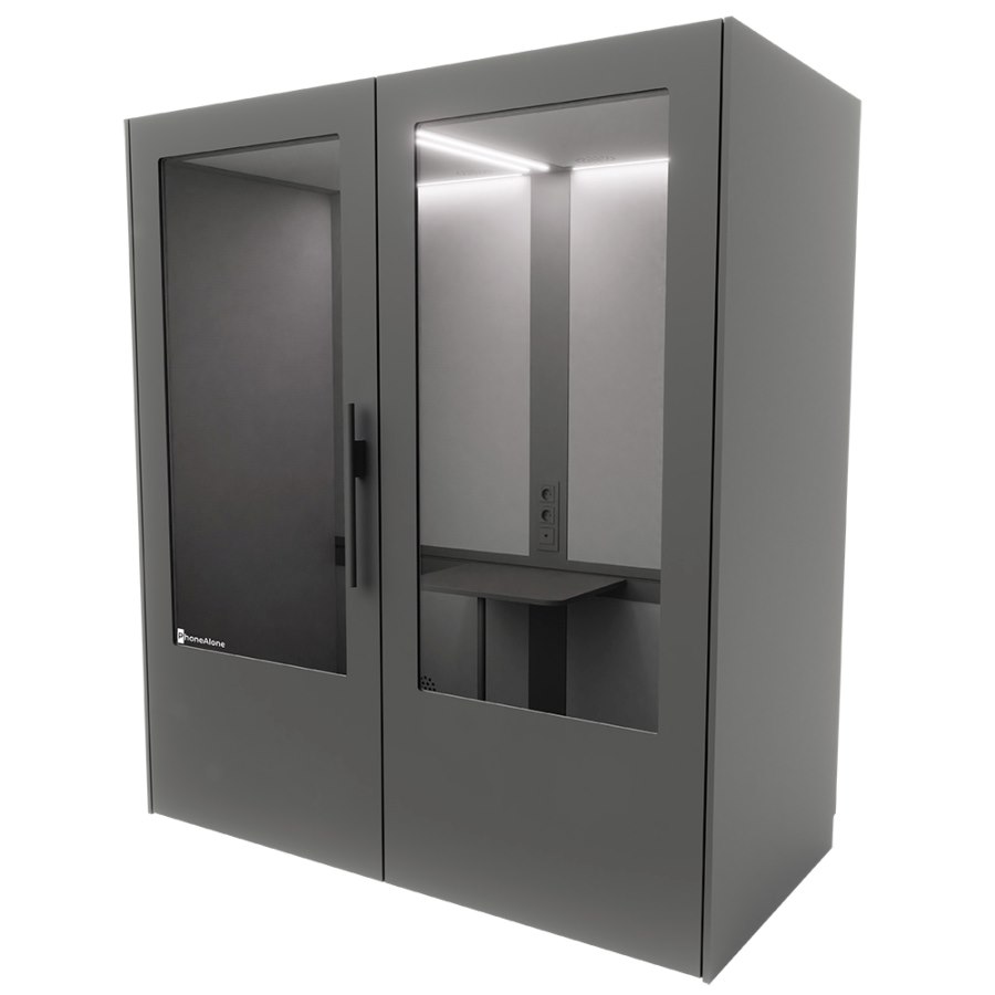 Dubbelbox, tyst rum, grå