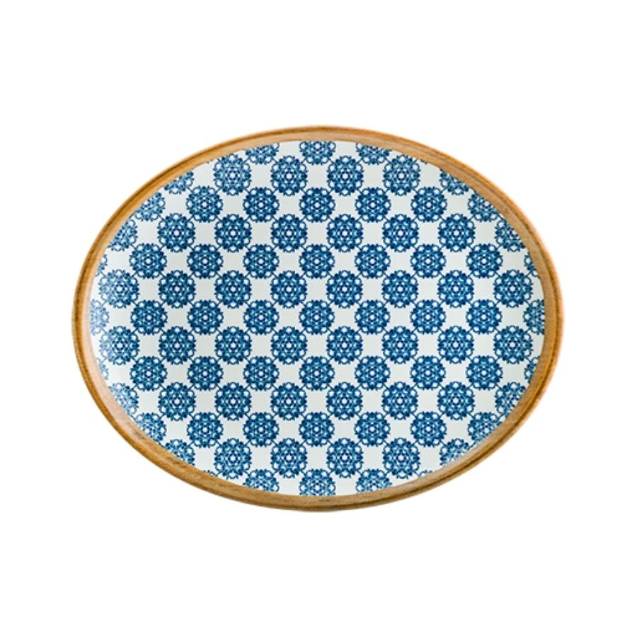 Tallrik Calif Lotus, 25x19 cm, flat, oval, upphöjd kant