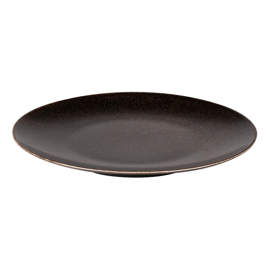 Tallrik Rhea, dia 28 cm, flat, brun/svart