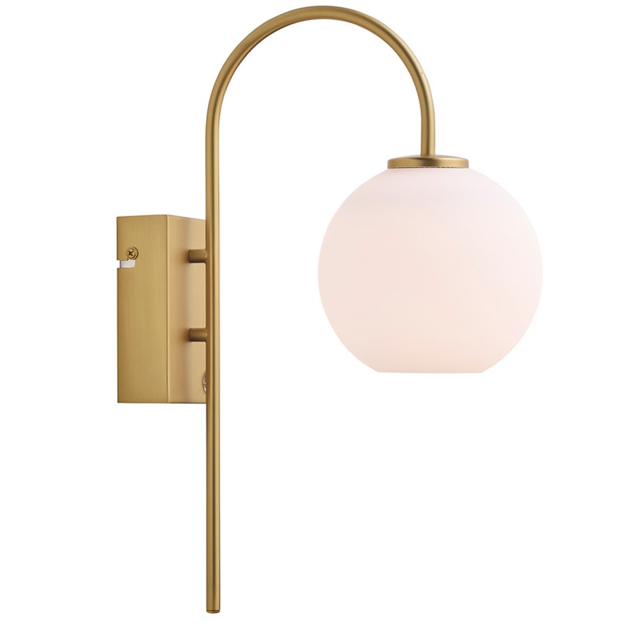 Vägglampa Ballon, satinmässing G9