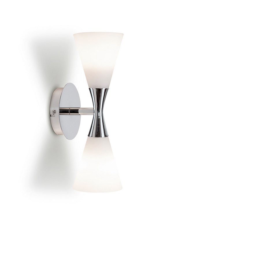 Vägglampa Harlekin Duo, krom E14