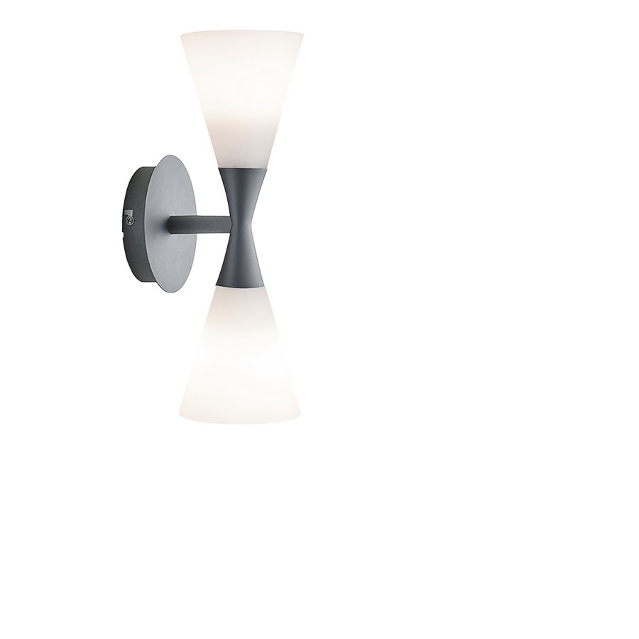 Vägglampa Harlekin Duo, Grafit E14