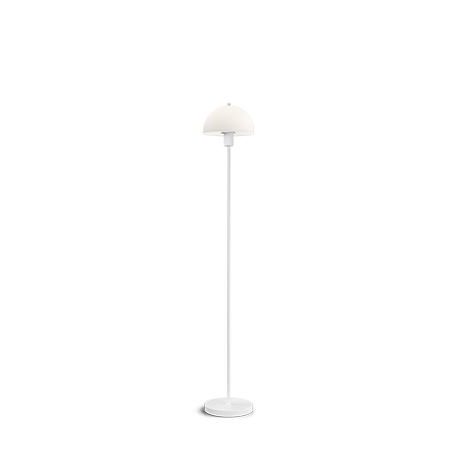 Golvlampa Vienda, vit/glas E14