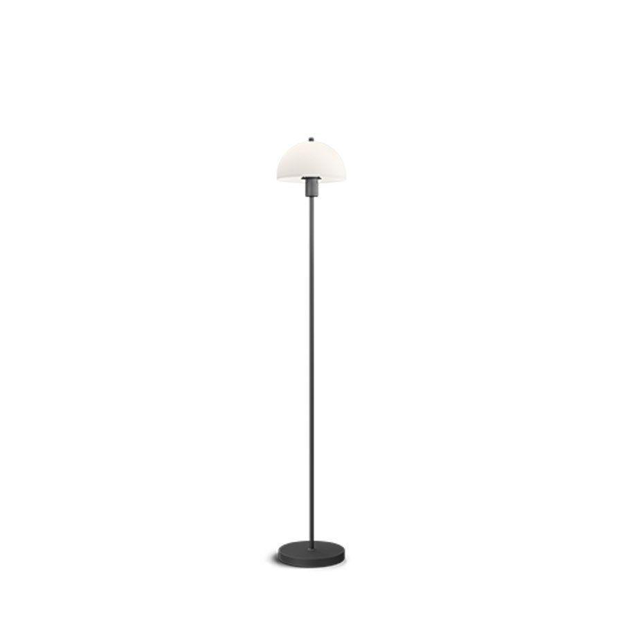 Golvlampa Vienda, svart/glas E14
