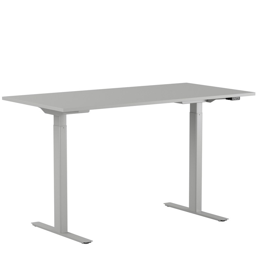 Höj och sänkbart skrivbord, 2-motorigt, grått stativ, grå bordsskiva 120x80cm