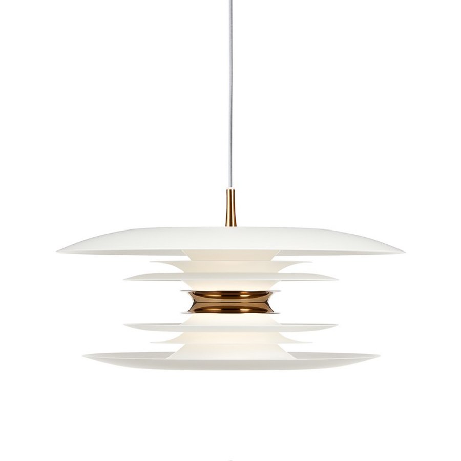 Pendel Diablo, dia 50 cm, vit/mässing E27