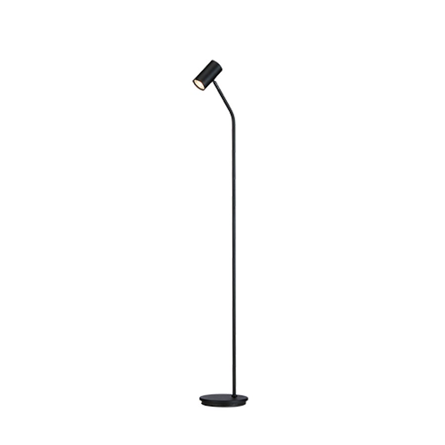 Golvlampa Tyson, svartstruktur GU10