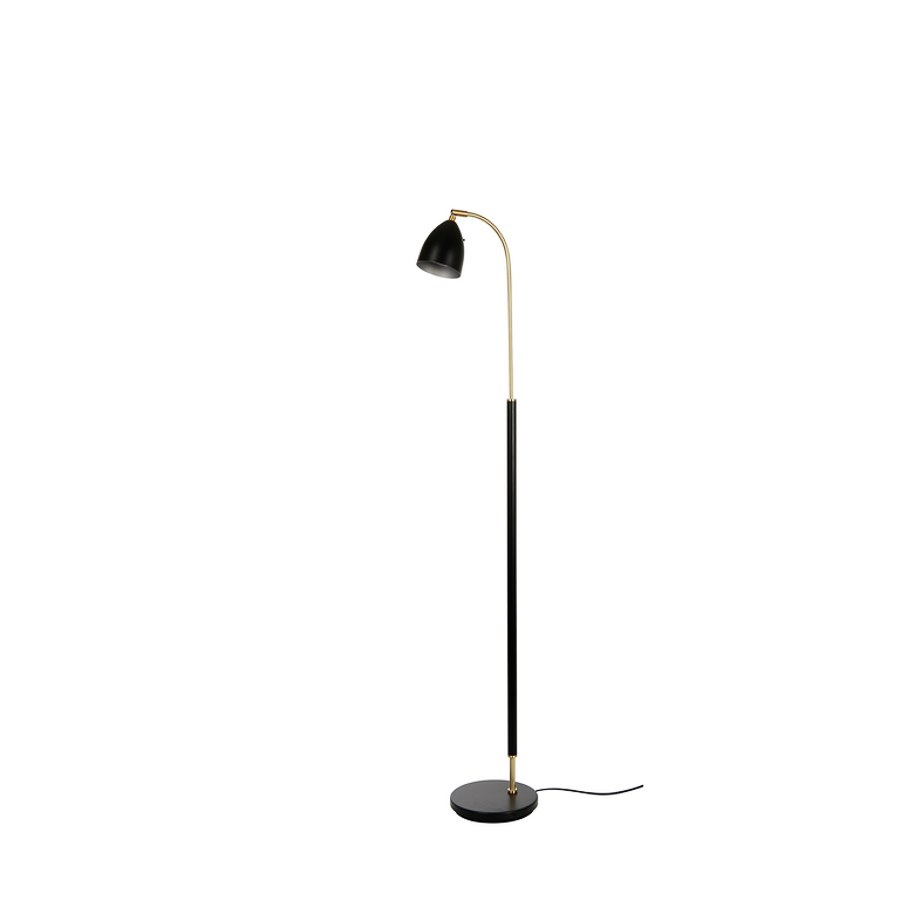 Golvlampa Deluxe, svart/mässing MR16