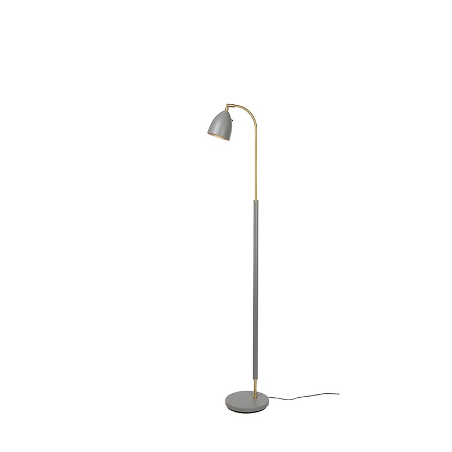 Golvlampa Deluxe, varmgrå/mässing MR16