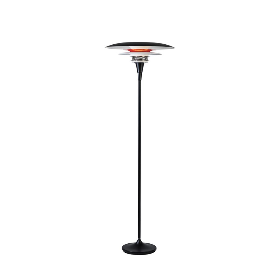 Golvlampa Diablo, dia 50 cm, mattsvart/blankröd E27
