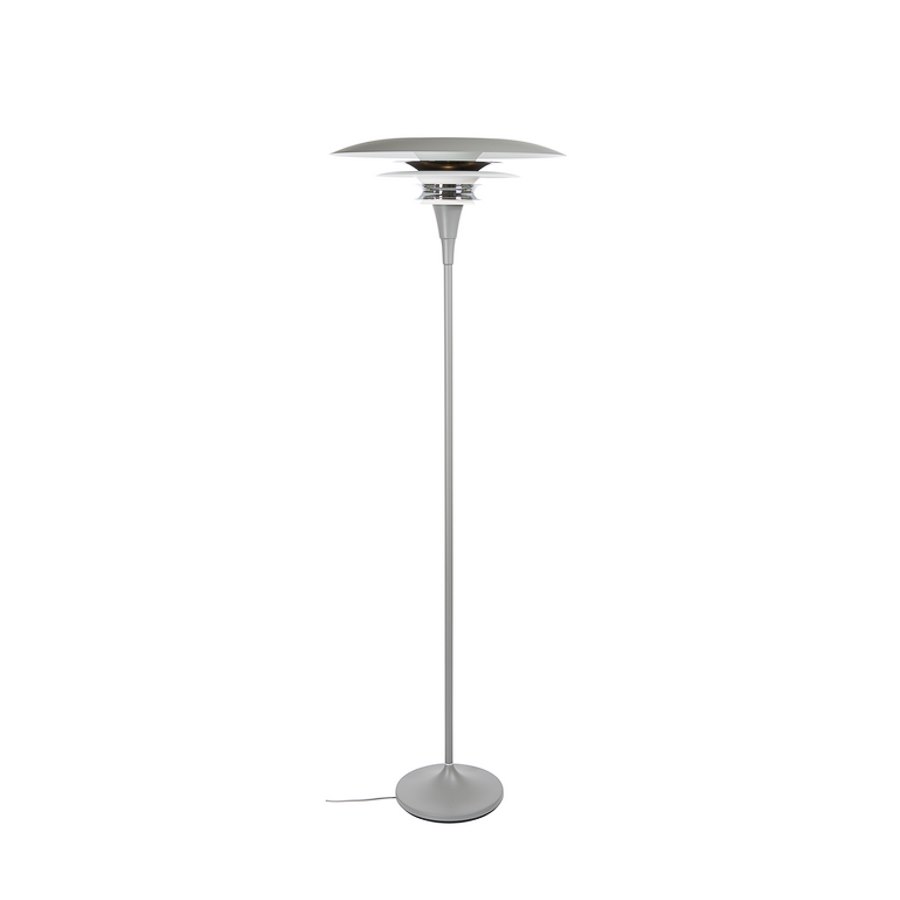 Golvlampa Diablo, dia 50 cm, grå/blanksvart E27