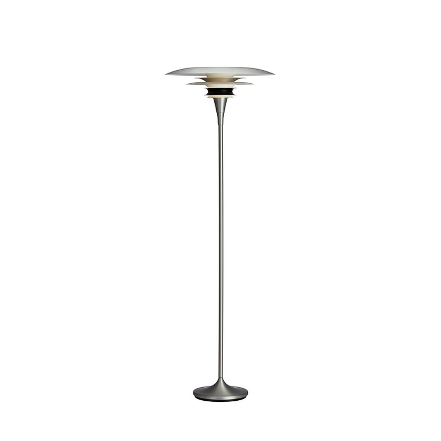 Golvlampa Diablo, dia 50 cm, mattaluminium/mattsvart E27