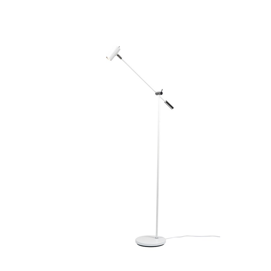 Golvlampa Cato, dimbar, mattvit GU4/MR11