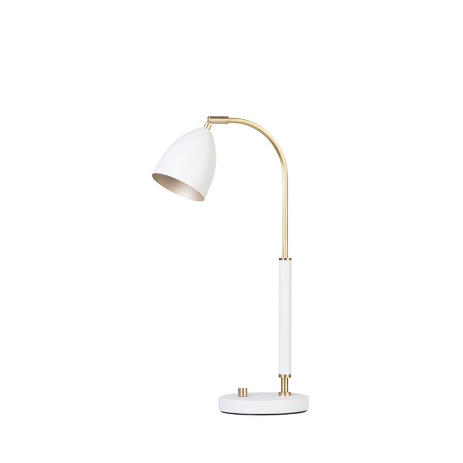 Bordslampa Deluxe, vit/mässing MR16