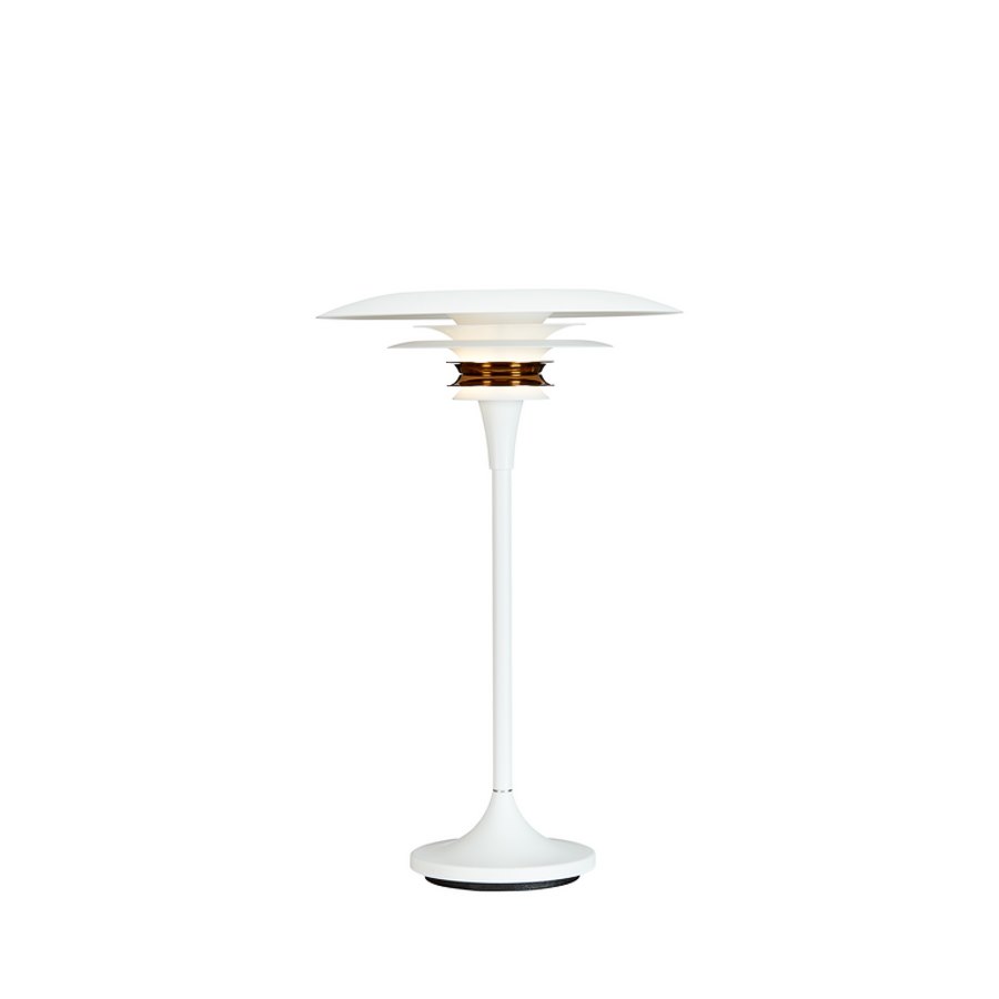 Bordslampa Diablo, dia 30 cm, vit/mässing  G9
