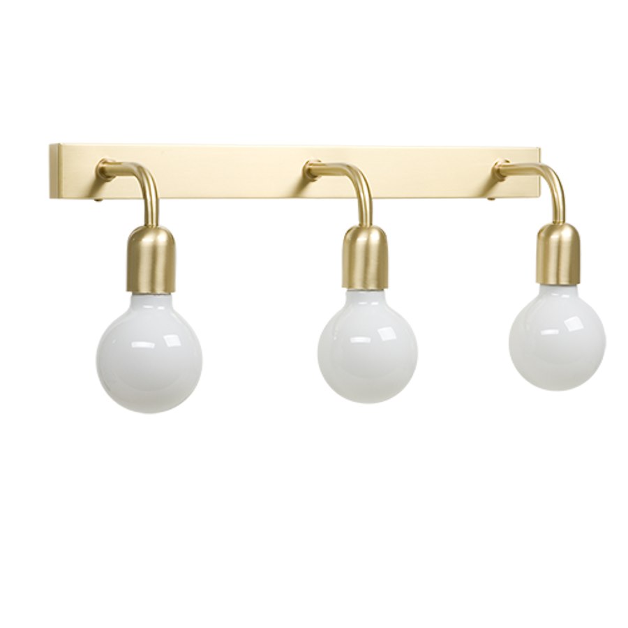 Vägglampa Regal 3, IP44 borstad mässing E27