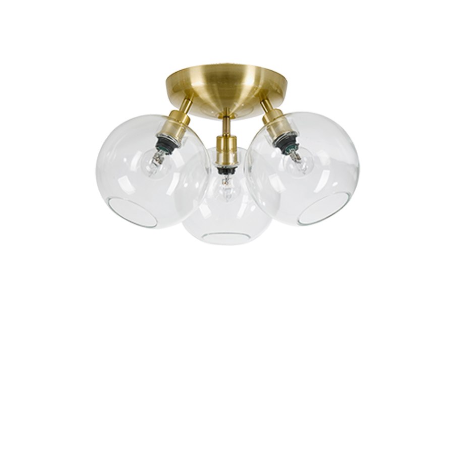 Plafond Gloria, dia 33 cm, svartstruktur/klart glas E14