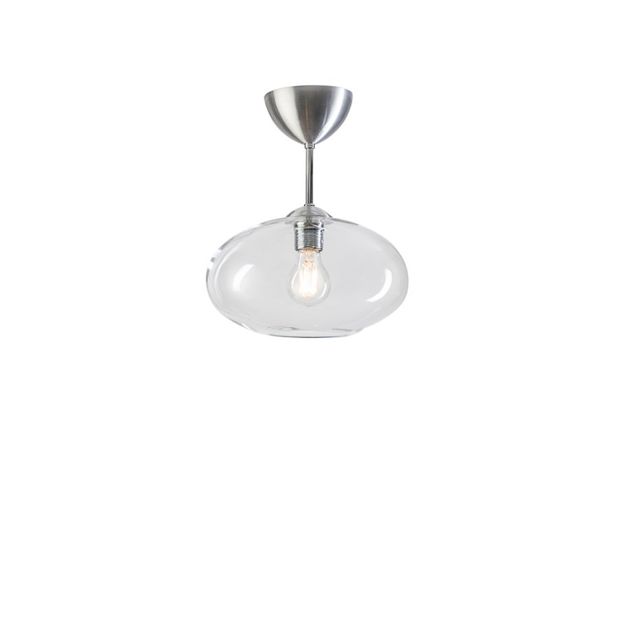 Plafond Bullo, dia 27 cm, aluminium/klarglas E27