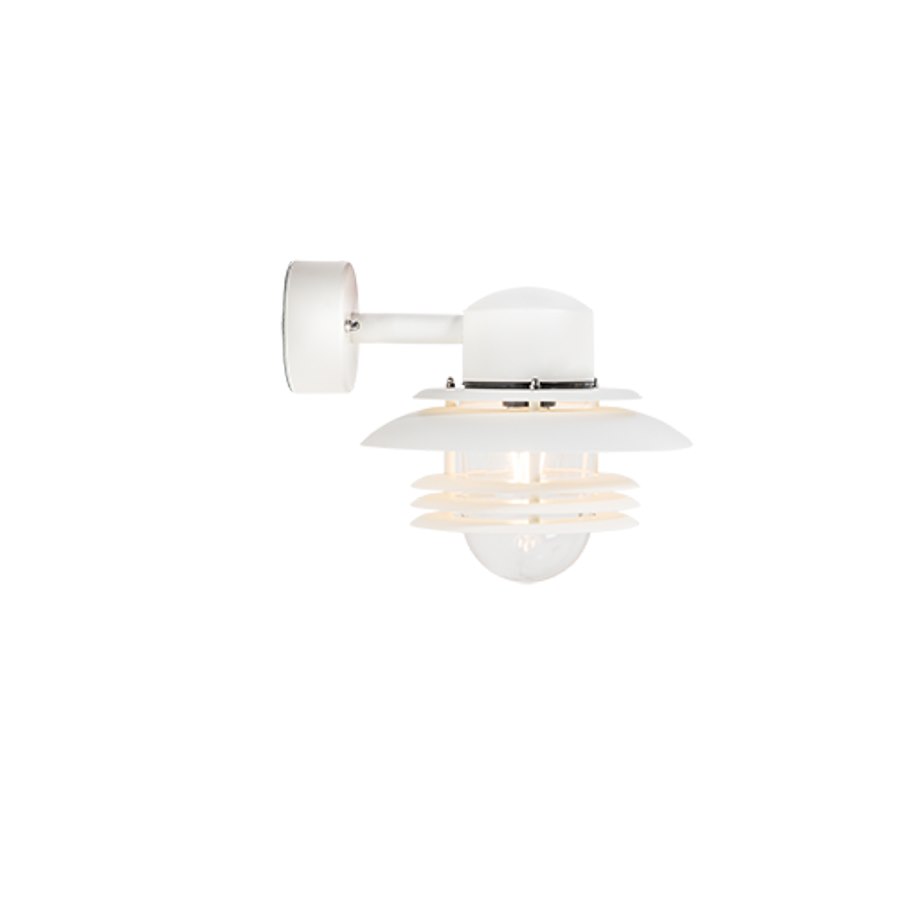 Vägglampa Mira, IP23 dia 24 cm, vitstruktur E27