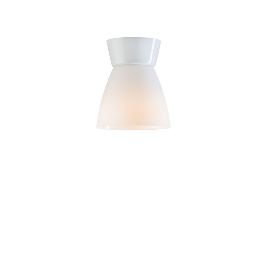 Plafond Bizzo, dia 16,5 cm, blankvit/opalglas E27