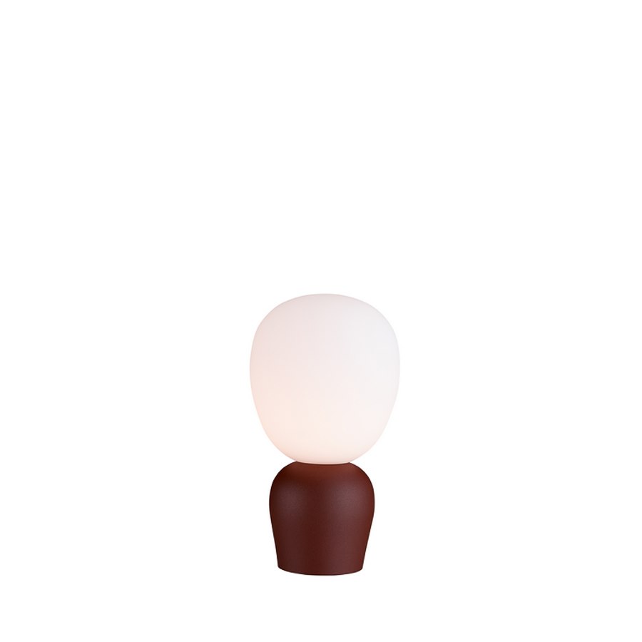 Bordslampa Buddy, mörk roststruktur/opalglas G9