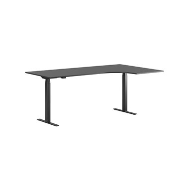 Hev- og senkbart skrivebord PREMIUM, buet skrivebord