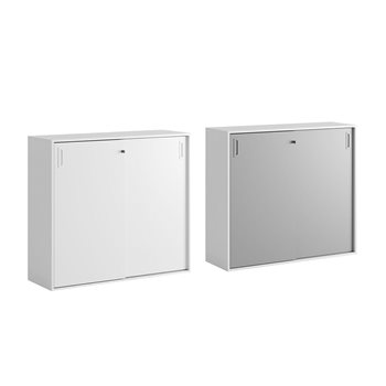 Modify skyvedørskap, hvit ramme, 120x40x107,5 cm, hvite eller grå dører, flere alternativer