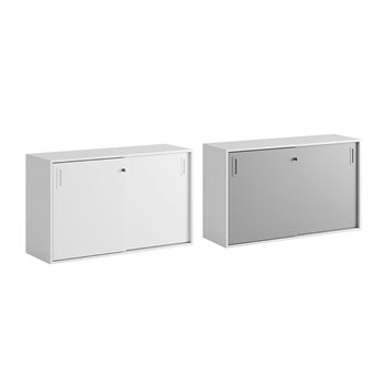 Modify skyvedørskap, hvit ramme, 120x40x72 cm, hvite eller grå dører, flere alternativer