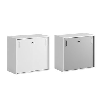Modify skyvedørskap, hvit ramme, 80x40x72 cm, hvite eller grå dører, flere alternativer