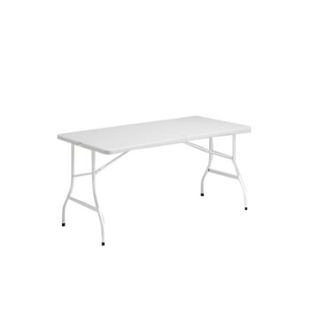 Fellbord Half hvit bordplate, hvitt stativ- 2 størrelser