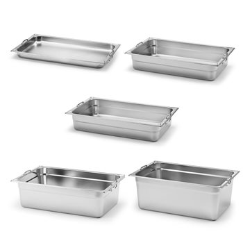 Kantine, GN 1/1, med håndtak, rustfritt stål, flere størrelser
