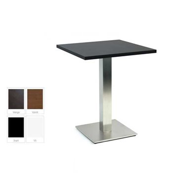 Flat kvadrat komplett bord i borstat stål, 3 storlekar, 4 färger bordsskiva