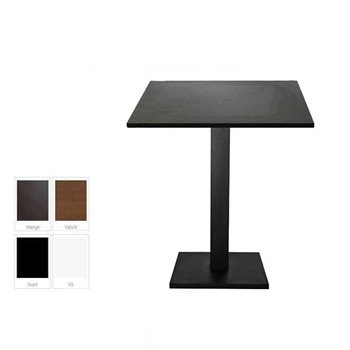 Flat Kvadrat komplett bord, bordsstativ färg svart, 3 storlekar, 4 färger bordsskiva