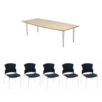 Konferensbord Meeting/Eiffel 260x120 + 8 Troya stolar