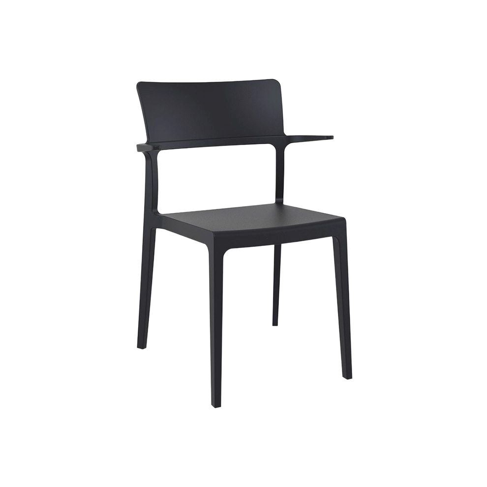 Stol Plus, armstöd, stapelbar, svart