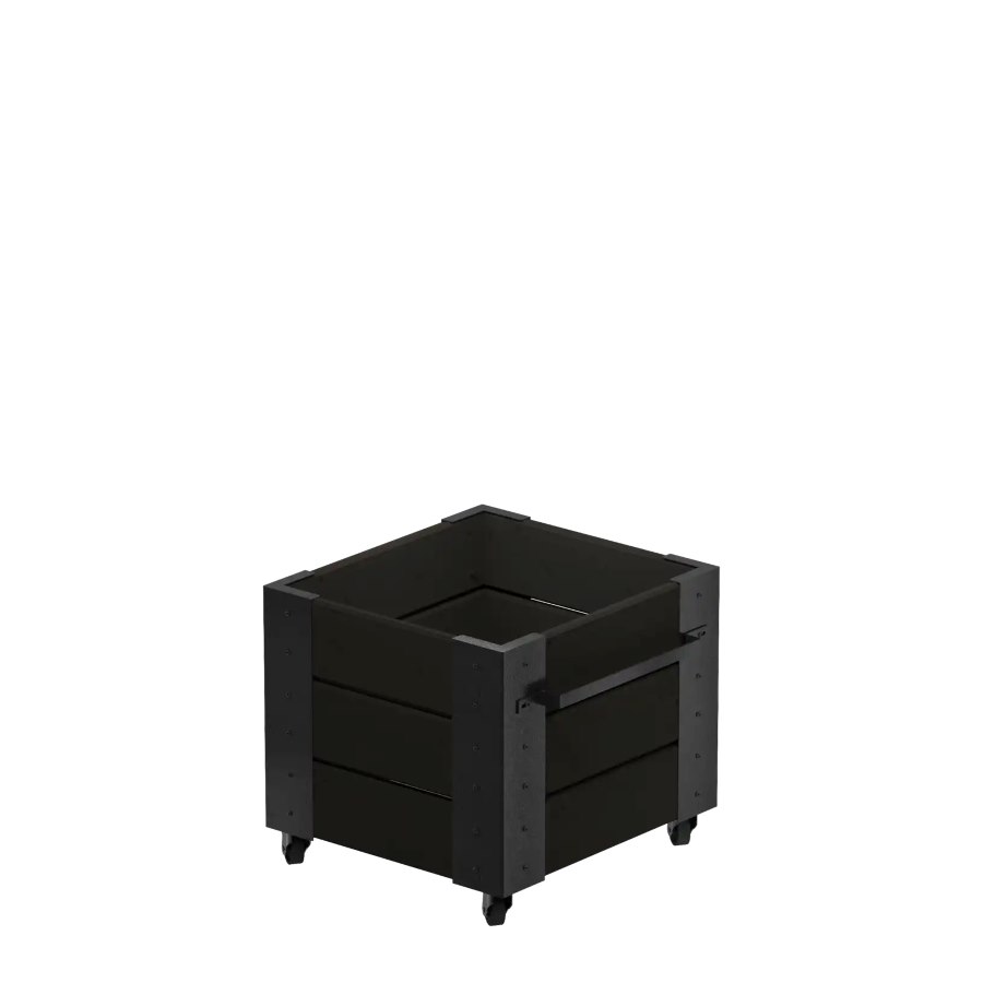 Blomlåda Cubic, 46x50x45 cm, svart/svart